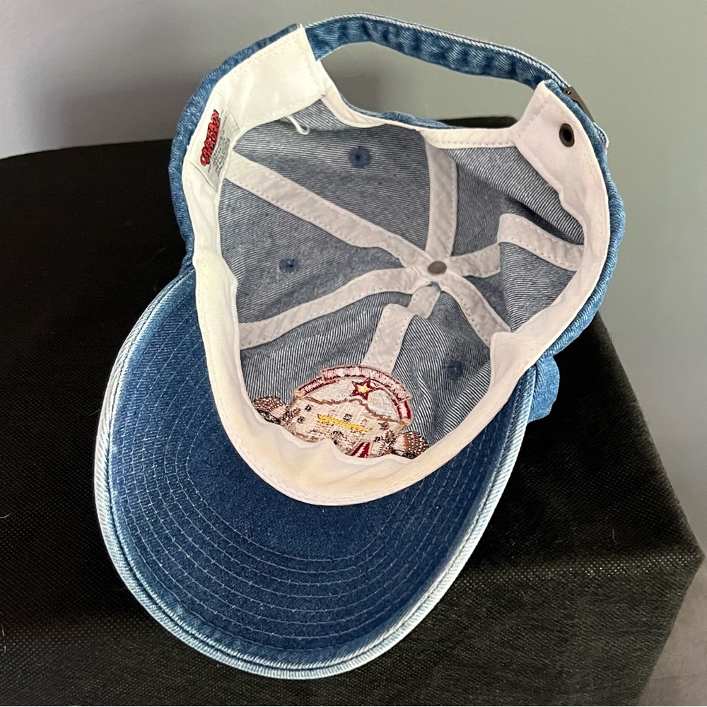 Vintage San Antonio Texas Denim Jean Adjustable Hat Alamo State Hat Cap - Picture 9 of 9